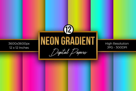 Bright Neon Gradient Digital Papers