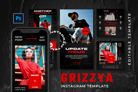Grizzya Instagram Template Graphics