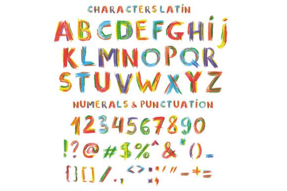 Happy Pencil Font PNG with transparent background - Preview 1