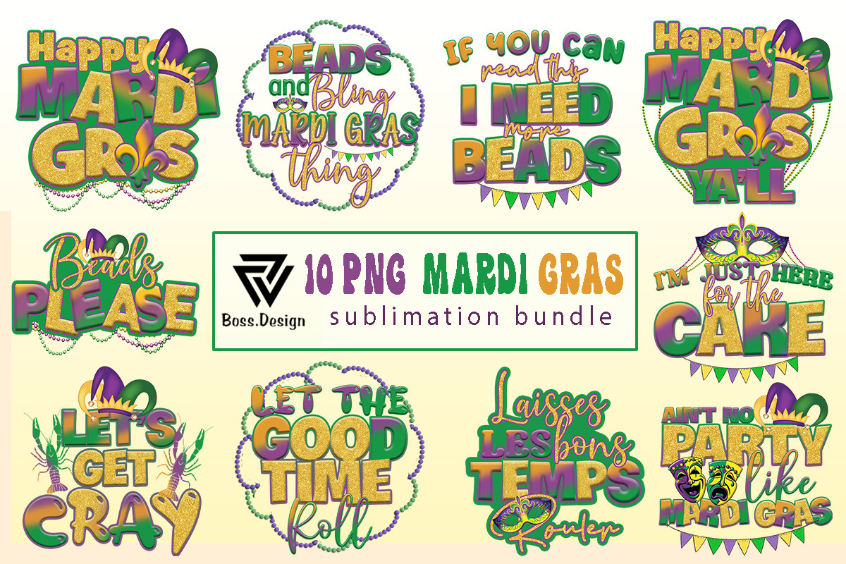 Mardi Gras Sublimation Bundle PNG Graphic by Boss.design · Creative Fabrica
