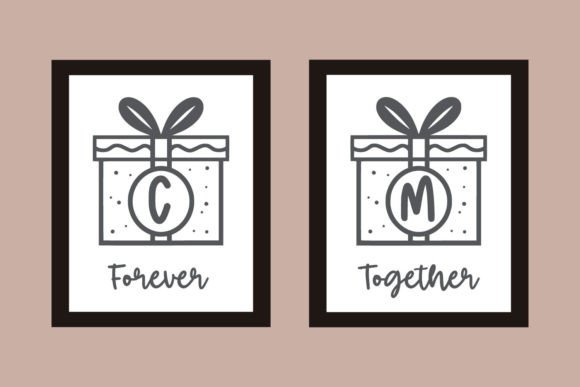 Monogram Gift Box Font PNG with transparent background - Preview 1