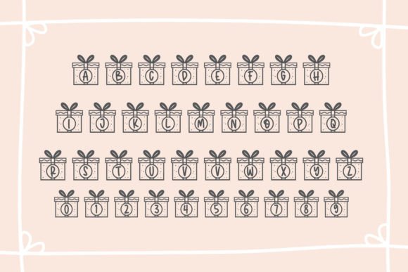 Monogram Gift Box Font PNG with transparent background - Preview 2