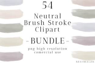 Neutral Brush Strokes Clipart PNG Bundle Graphic by neutralzsdesign ...