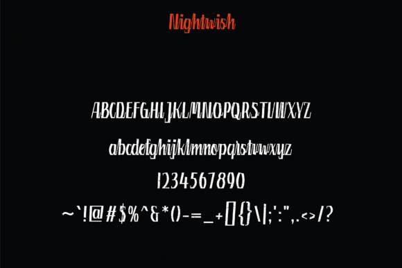 Nightwish Font PNG with transparent background - Preview 1