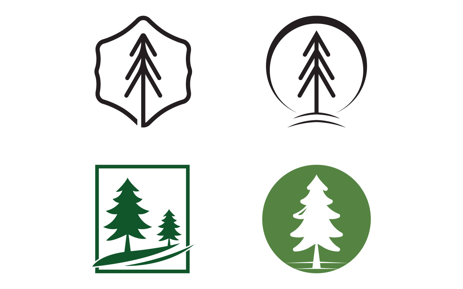 Pine Tree Abstract Logo Icon.