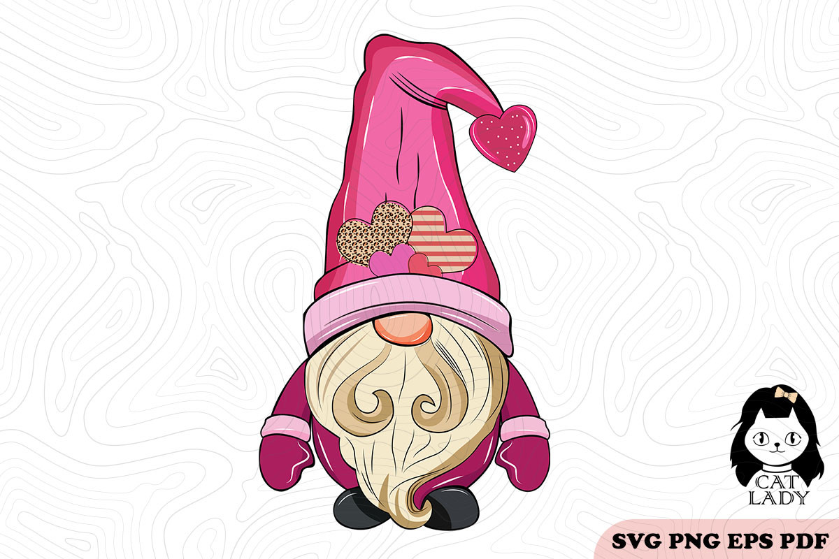 Valentine Gnome SVG PNG Sublimation Graphic by Cat Lady · Creative Fabrica