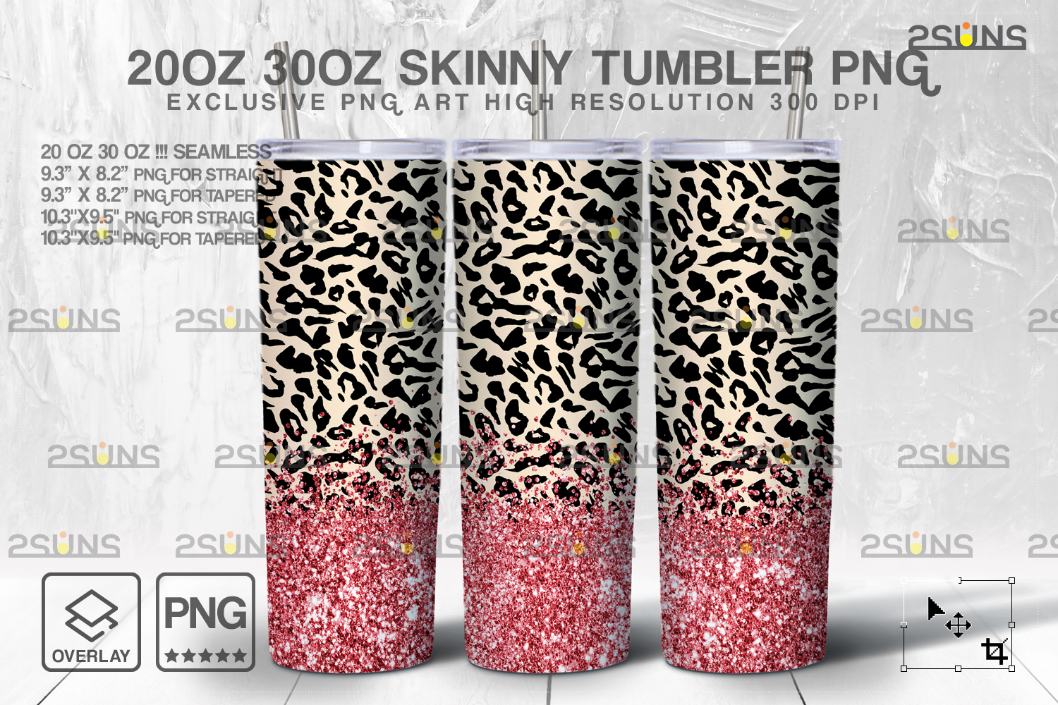 20oz Glitter Gold Leopard Skinny Tumbler Graphic by 2SUNS · Creative ...