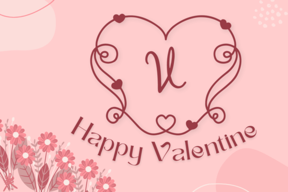 Curly Valentine Monogram Font - Preview 1