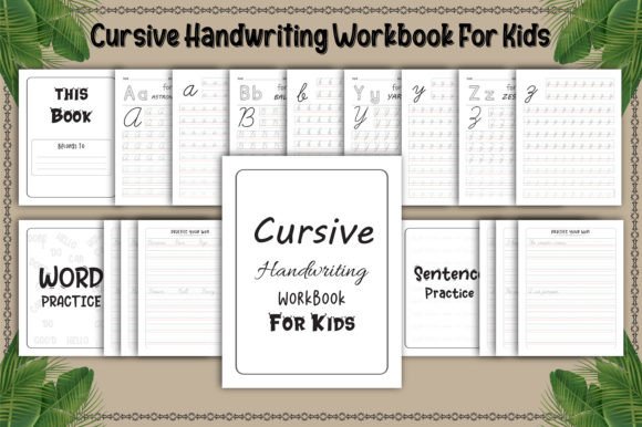 Cursive Lesson Book 1 Homeschool Cursive Handwriting Activity Book Designs & Graphics