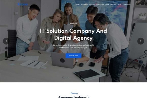 Kirana - IT Solution React Template Graphic Landing Page Templates By Themesvila