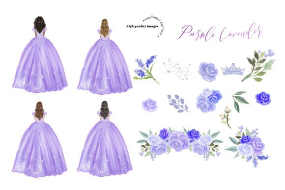purple princess dress clipart Lavender Purple Princess Dress Clipart Graphic by SunflowerLove · Creative  Fabrica