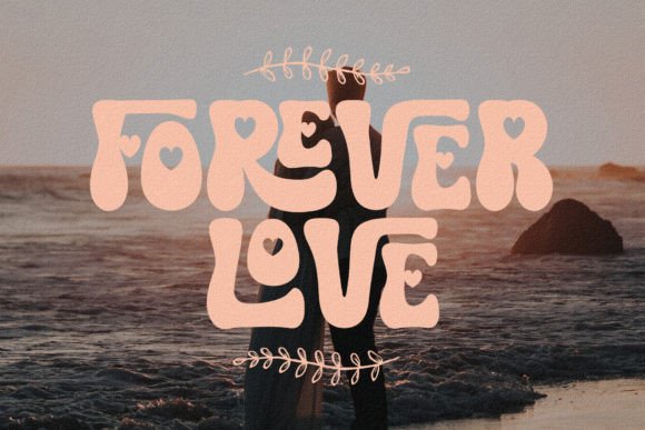 Retro Heart You Font PNG with transparent background - Preview 1