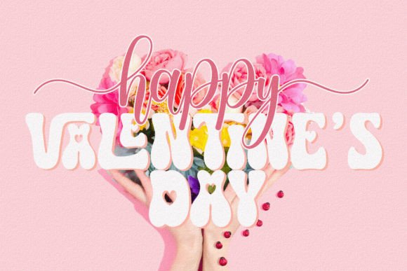 Retro Heart You Font PNG with transparent background - Preview 2