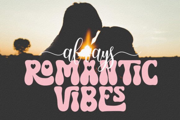 Retro Heart You Font PNG with transparent background - Preview 3
