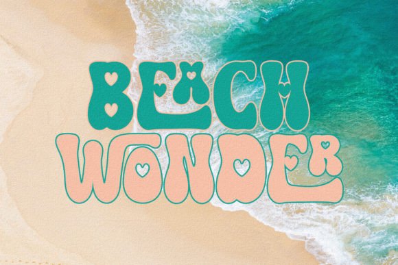Retro Heart You Font PNG with transparent background - Preview 4