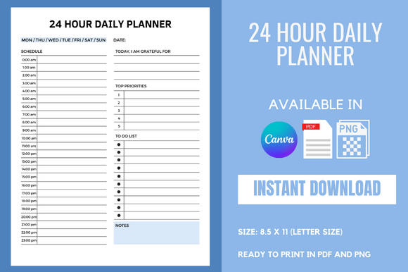 Daily Action Planner Printable - Canva Graphic by BKS Studio · Creative ...