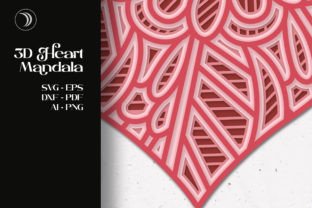 3D Heart Mandala Cut File · Creative Fabrica