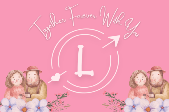 Panah Valentine Monogram Font PNG with transparent background - Preview 1