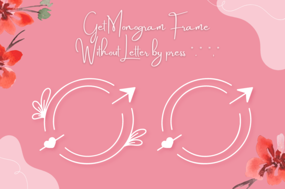 Panah Valentine Monogram Font PNG with transparent background - Preview 3