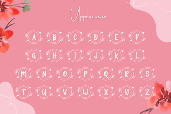 Panah Valentine Monogram Font PNG with transparent background - Preview 4