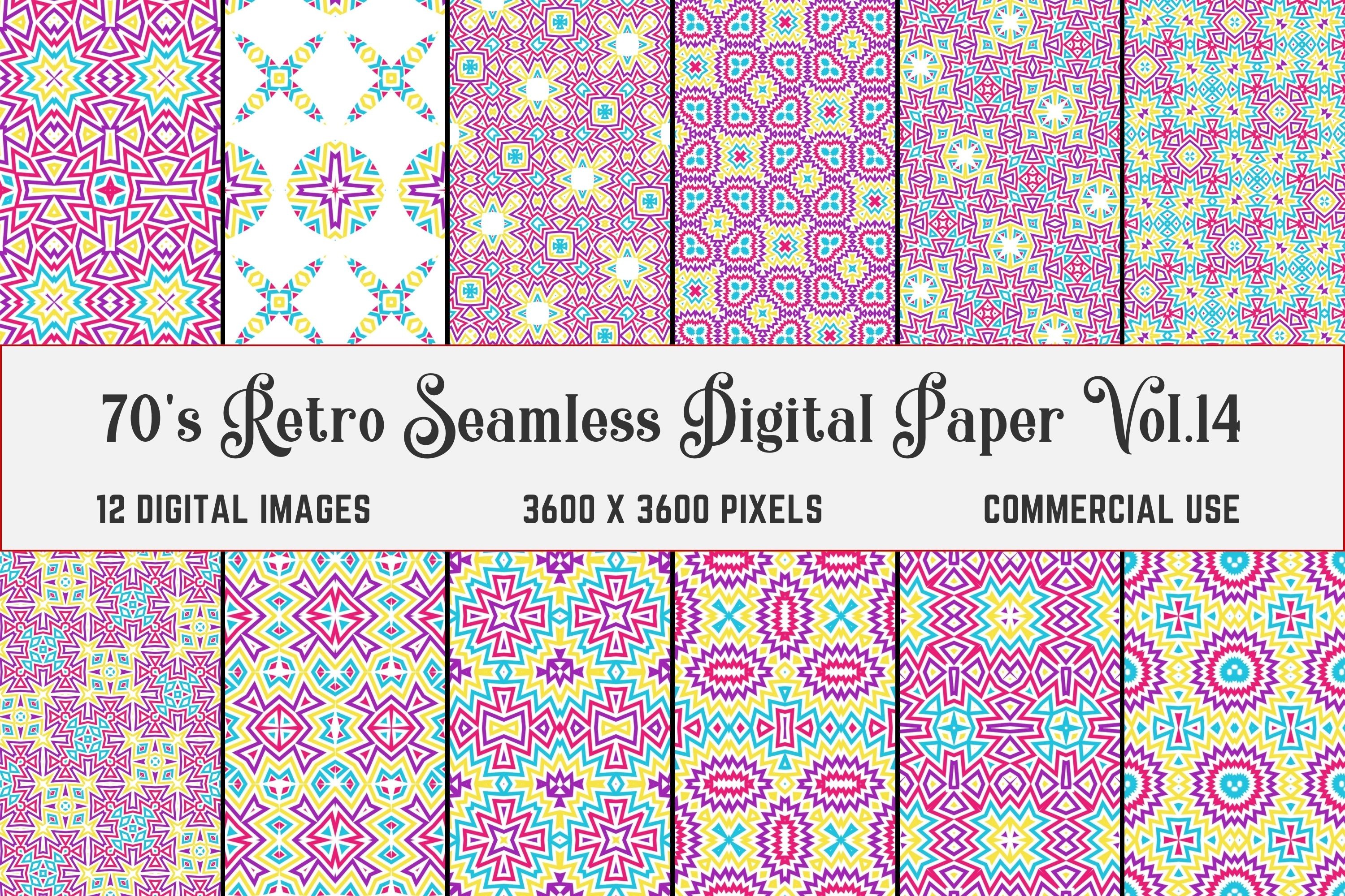 70's Retro Seamless Digital Paper Vol.14 Graphic by Funkyday · Creative ...