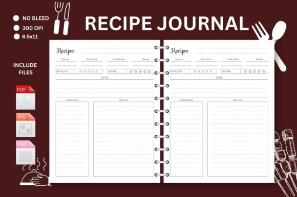 Blank Recipe Book journal – KDP Interior