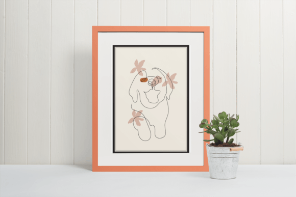 Cute Dog Sitting Portrait Minimal Poster