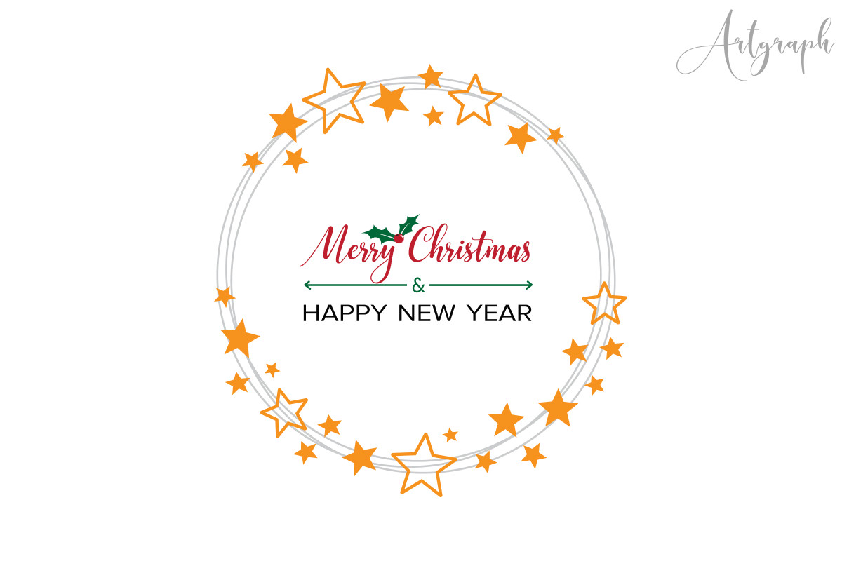 Merry Christmas Wreath SVG Graphic by artgraph · Creative Fabrica