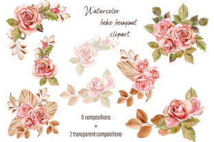 Pink Roses - Watercolor Flower Clipart Graphic by ElenaZlataArt ...