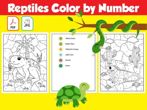 Reptiles Color by Number KDP Interior
