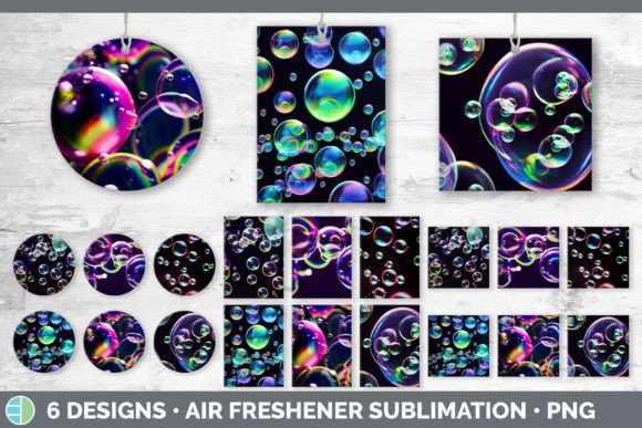 Bubbles Air Freshener | Sublimation Desi Graphic Illustrations By Enliven Designs