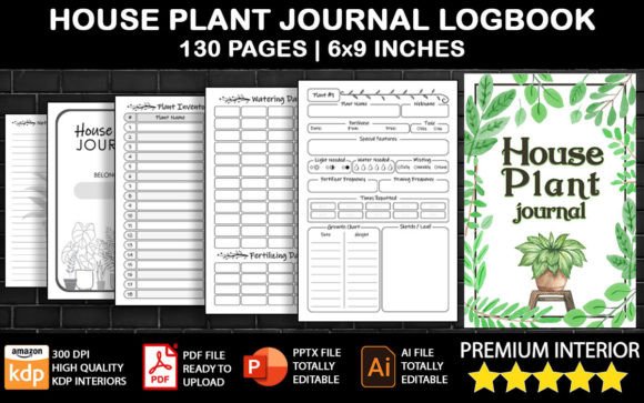 House Plant Journal Log Book Graphic by LittleGael  Creative Fabrica