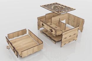 Laser Cut Chest of Drawers Jewelry Box · Creative Fabrica
