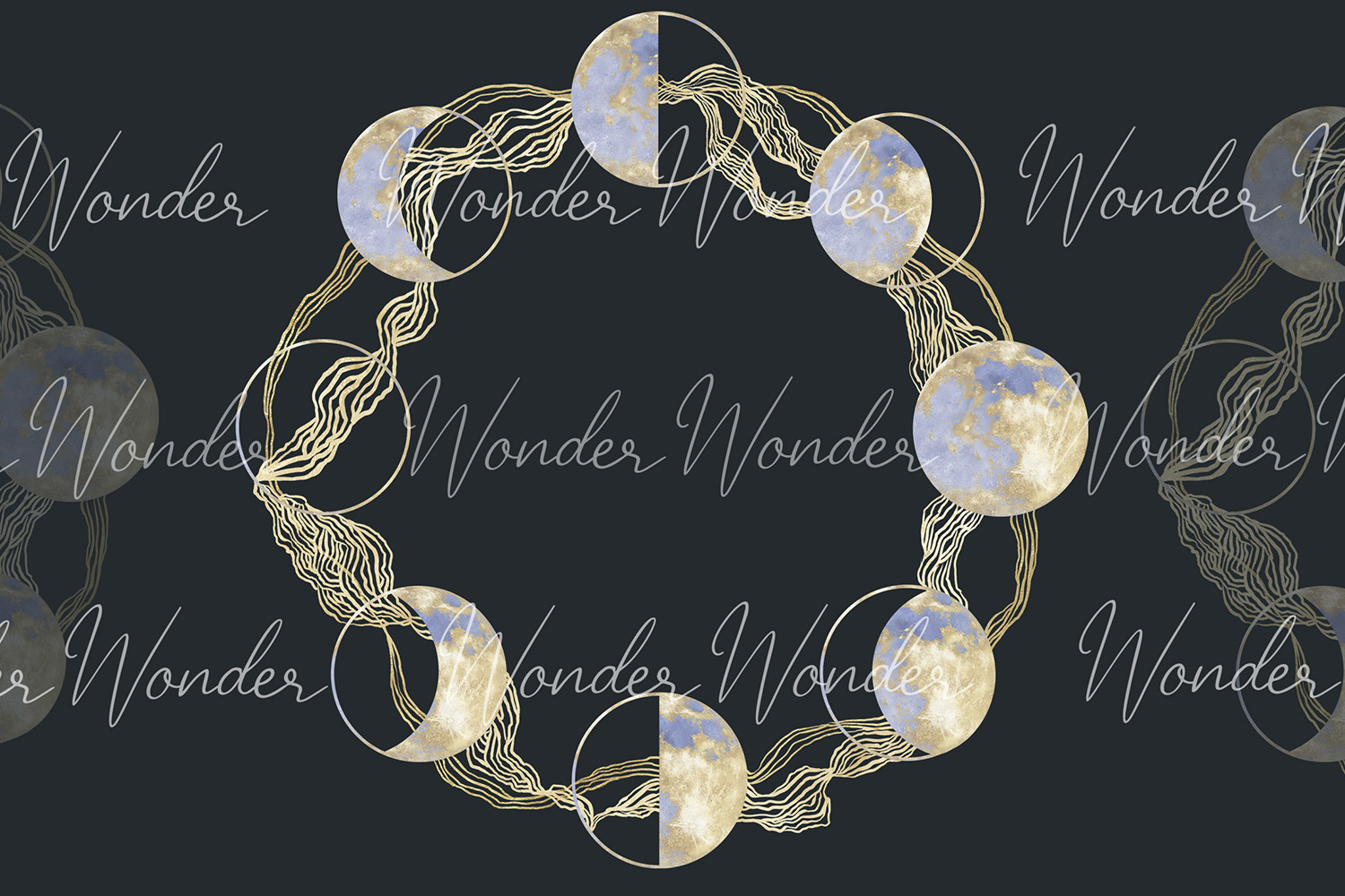 Moon phases clip art, celestial png