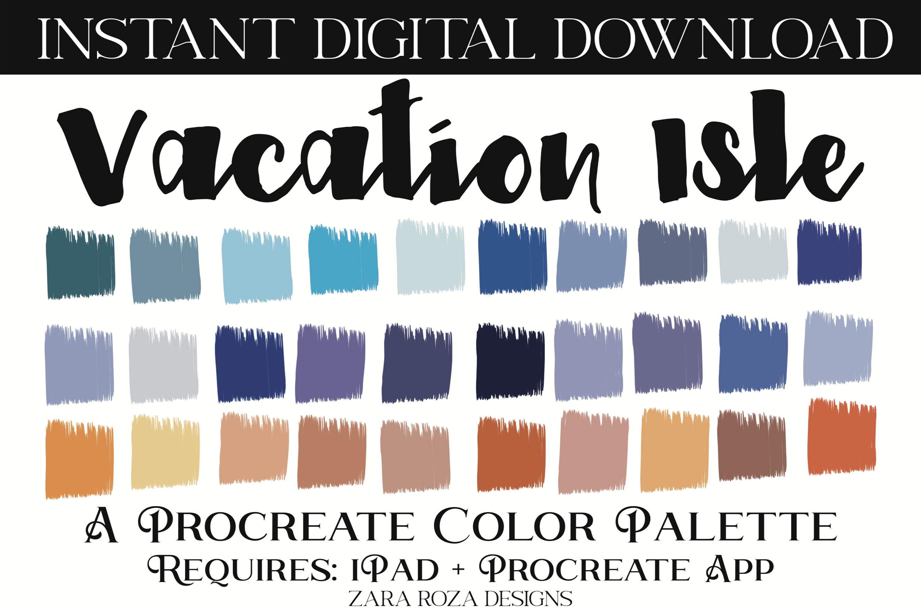 Vacation Isle Procreate Color Palette