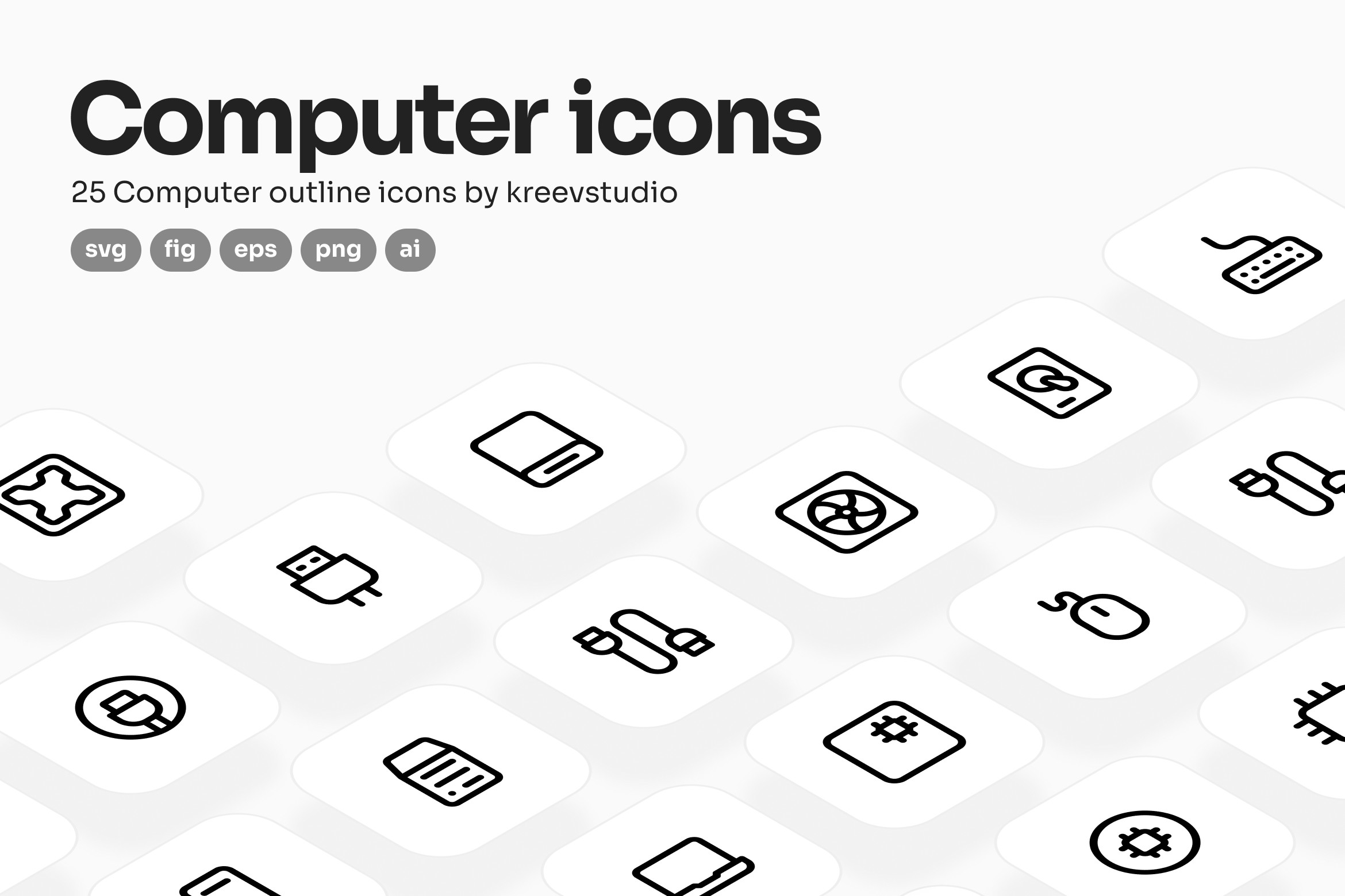 Computer Line Icons Graphic by kreevstudio · Creative Fabrica