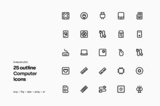 Computer Line Icons Graphic by kreevstudio · Creative Fabrica