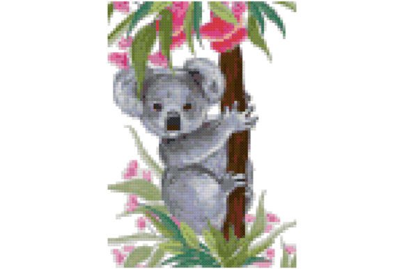 Cross Stitch Pattern/ Koala-gum Leaves 1