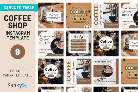 Preview of Free Coffee Shop Instagram Post coffee shop social media template