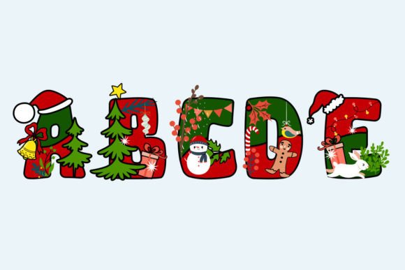 Homebrew Christmas Font PNG with transparent background - Preview 1