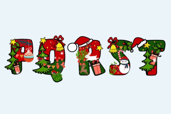 Homebrew Christmas Font PNG with transparent background - Preview 4