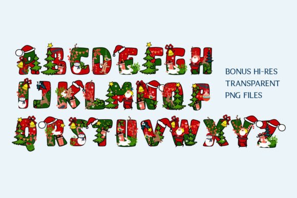 Homebrew Christmas Font PNG with transparent background - Preview 6