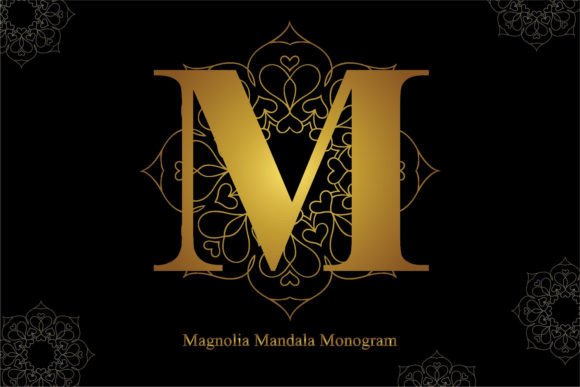 Magnolia Mandala Monogram Font font preview - 1