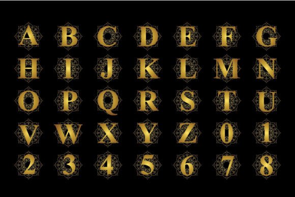 Magnolia Mandala Monogram Font font preview - 4