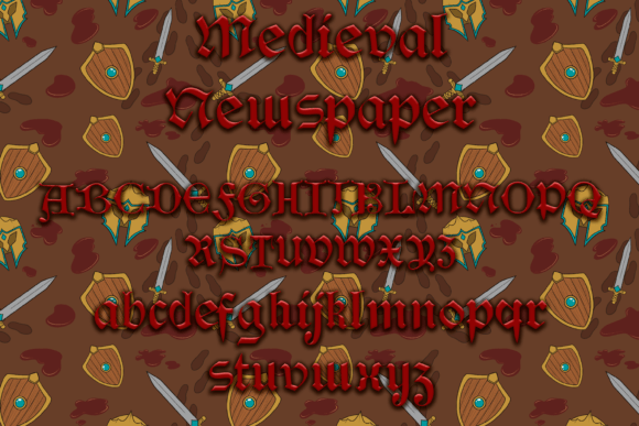 Medieval Newspaper Font PNG with transparent background - Preview 2