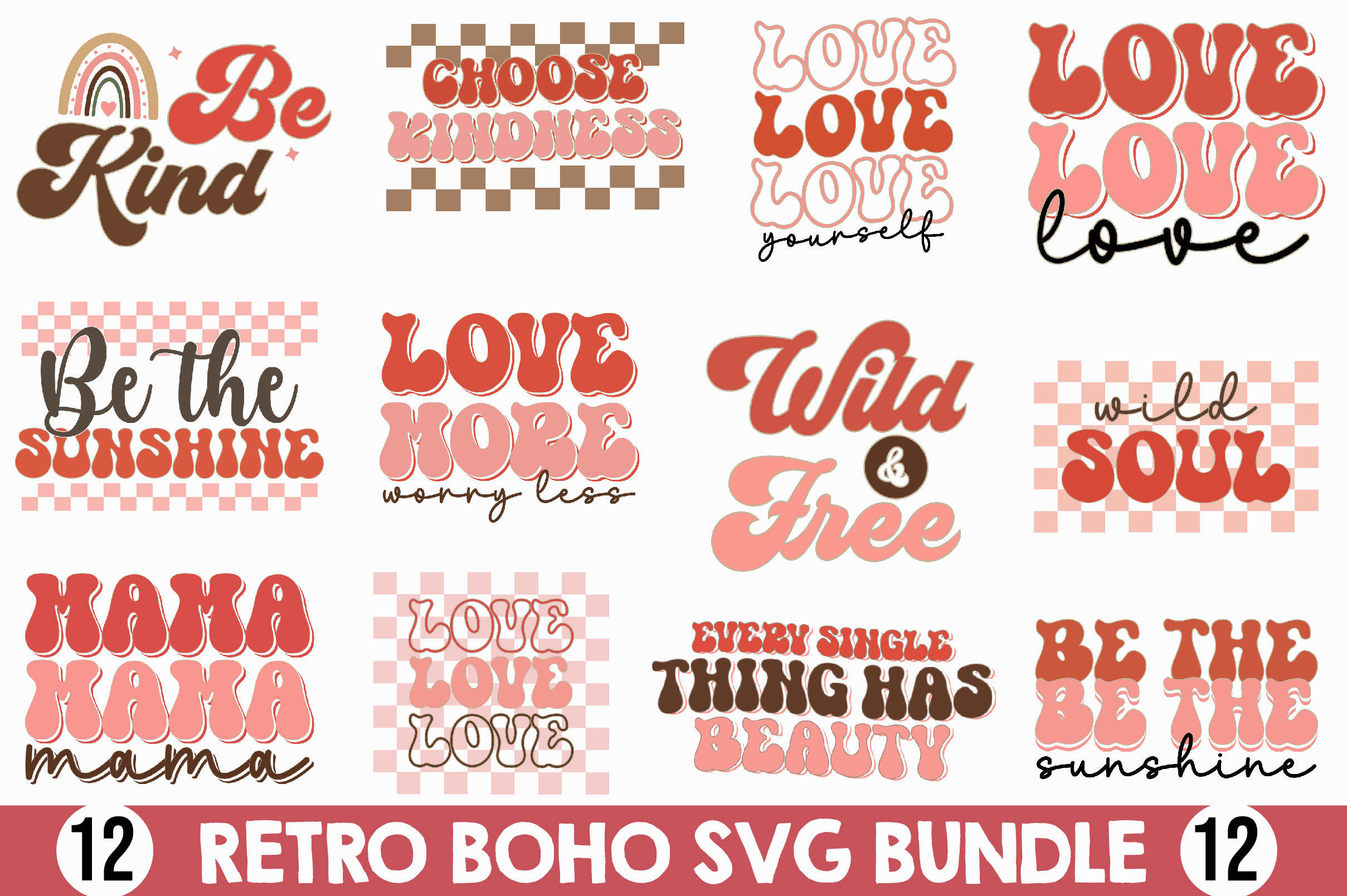 Retro Boho Svg Bundle Graphic by designking · Creative Fabrica