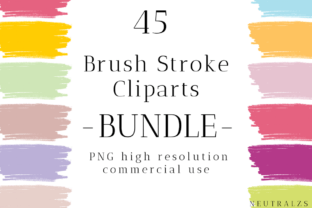 Brush Stroke Clipart PNG Bundle Graphic by neutralzsdesign · Creative ...