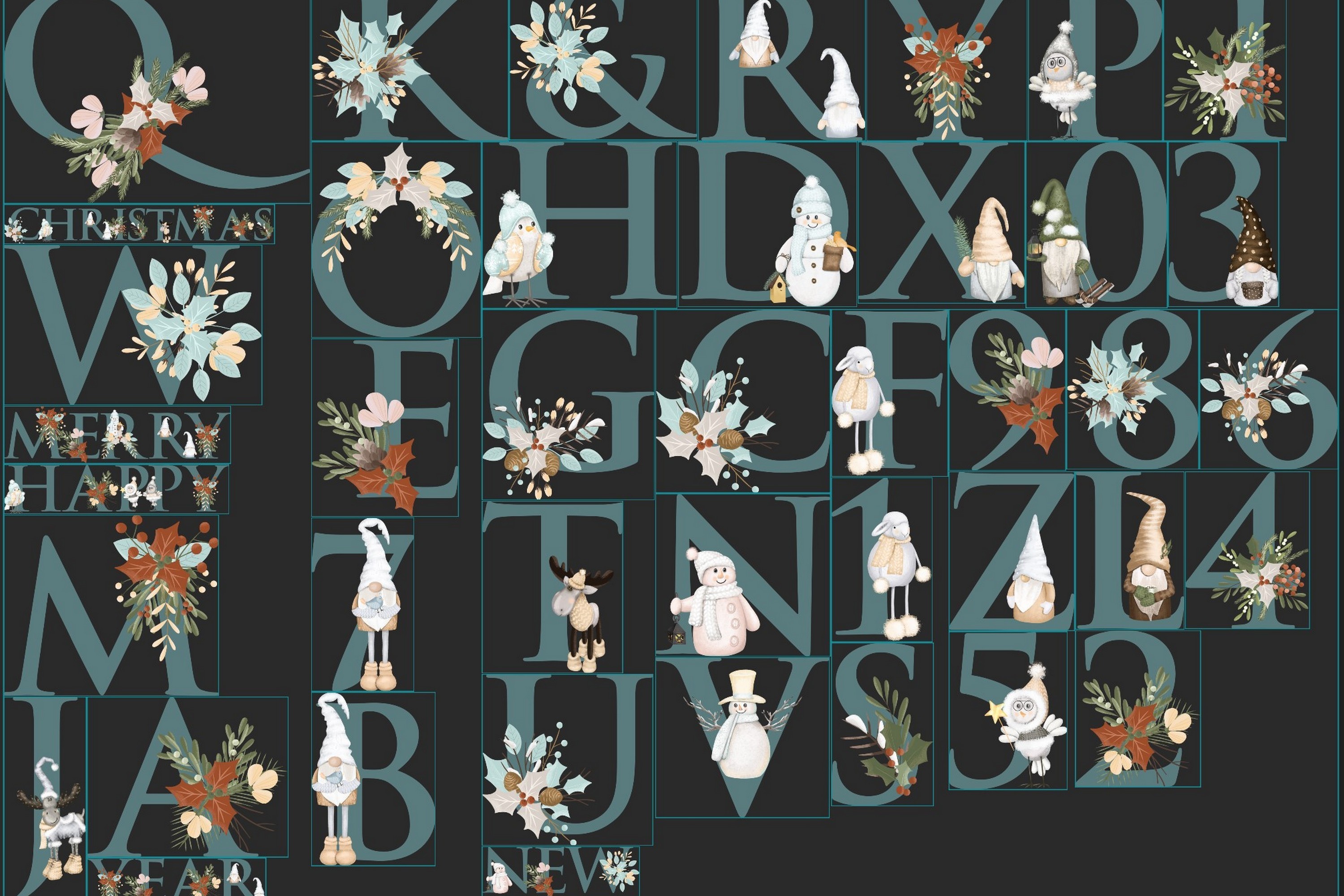 Christmas Alphabet and Elements, Gnomes - photo 2