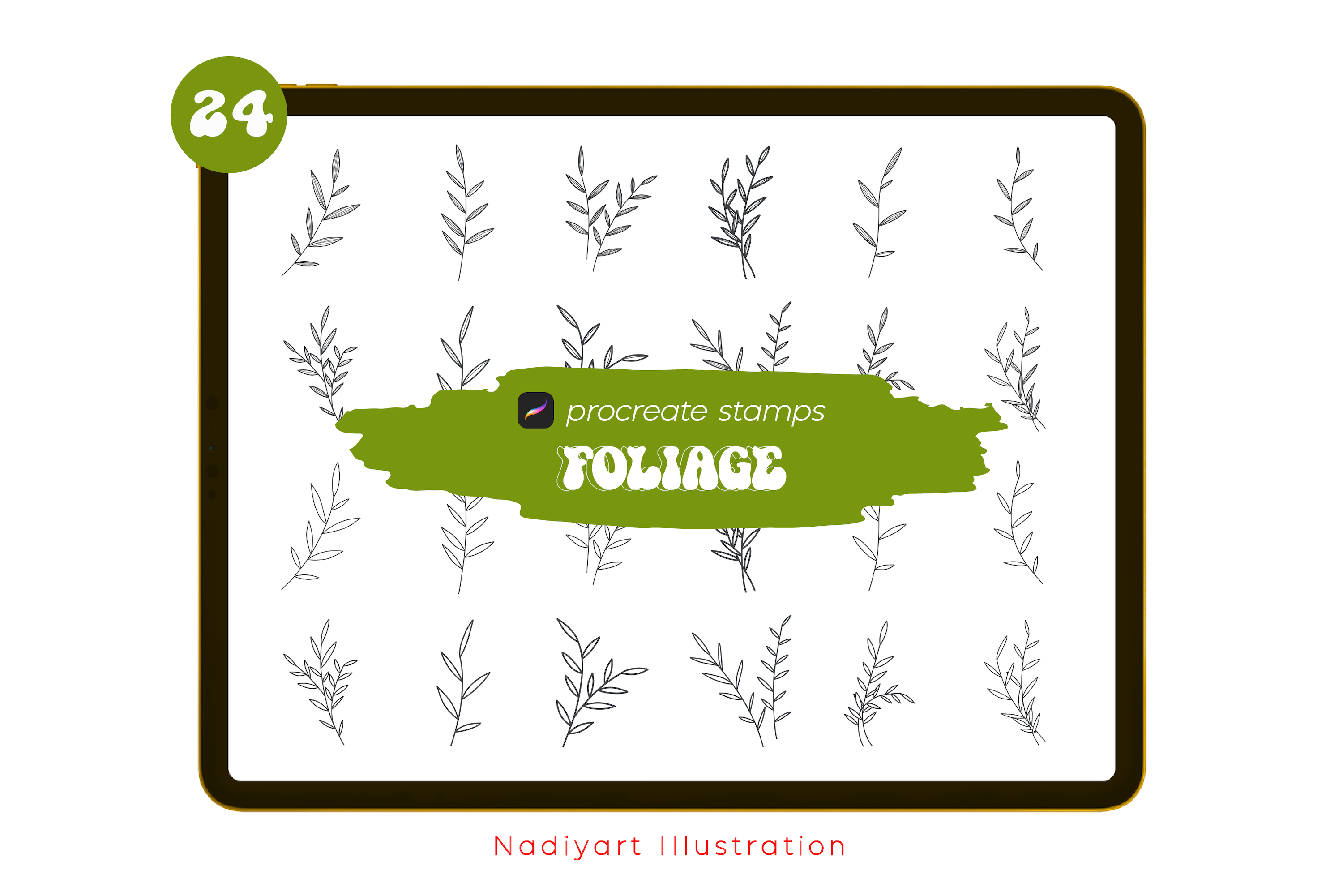 Foliage Procreate Stamp Brushes - photo 1