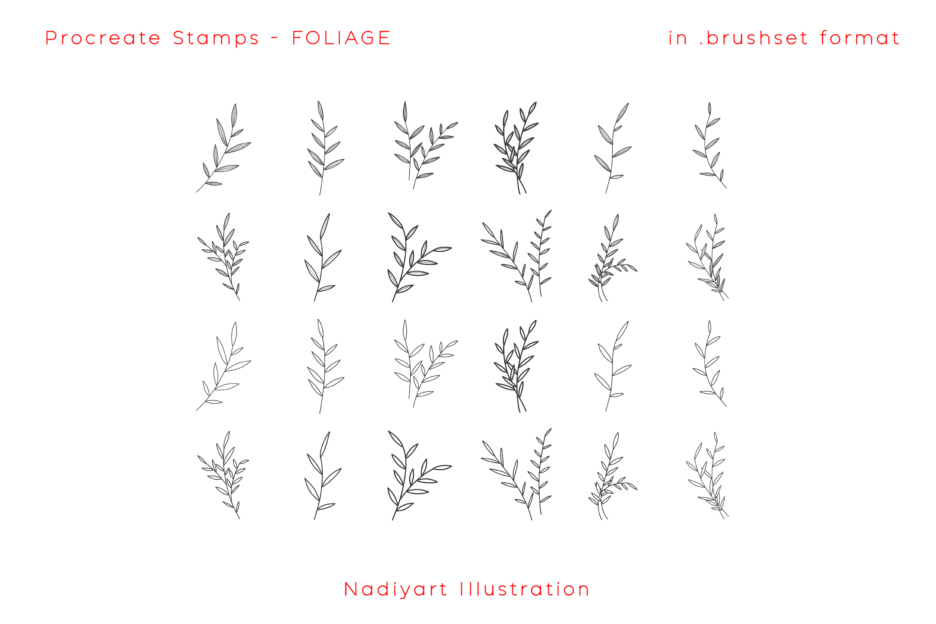 Foliage Procreate Stamp Brushes - photo 2